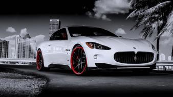 Maserati granturismo white and black super cars wallpaper