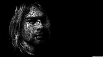 Men kurt cobain musicians typographic portrait juan osborne wallpaper