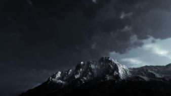 Mountains clouds landscapes shadows overcast wallpaper