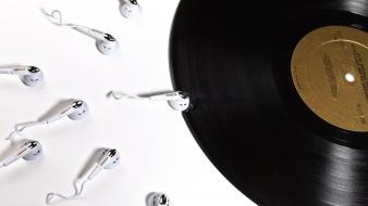 Music headset vinyl disc wallpaper