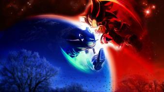 Video games blue red moon sonic wallpaper