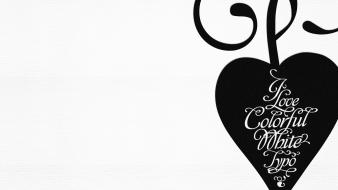 Black and white typography hearts