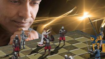 Light soldiers war chess fight