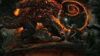 Rings fantasy art wizards artwork demon gargoyles wallpaper