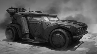 Science fiction artwork vehicles wallpaper