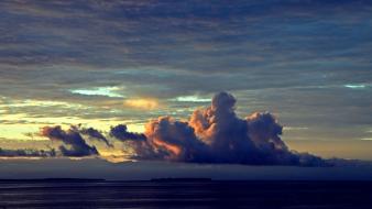 Sunset clouds sea wallpaper