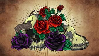 Text grunge leaves artwork scrolls roses thorns wallpaper