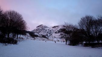 Winter snow fields hills scotland hdr photography wallpaper