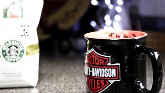 Coffee cups objects harley-davidson wallpaper