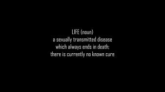 Death text typography diseases life definition black background wallpaper