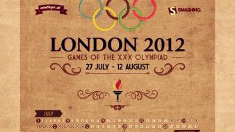 Vintage london calendar olympics july posters 2012 wallpaper