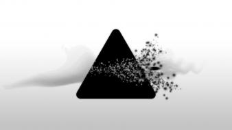And white minimalistic smoke shattered bullets triangles wallpaper