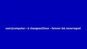 Blue linux code anti-windows wallpaper
