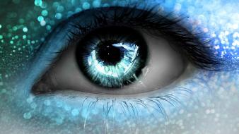 Close-up eyes blue macro eyelashes wallpaper