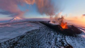 Ice clouds landscapes nature volcanoes eruption ashes skies wallpaper