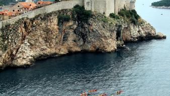 Landscapes coast houses europe boats croatia sea wallpaper