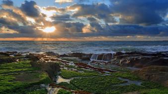 Landscapes nature coast waves rocks oregon sea wallpaper
