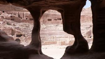 Ruins jordan archeology theater petra wallpaper