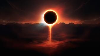 Sun eclipse fantasy art artwork skies wallpaper