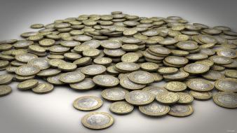 Coins money objects 3d wallpaper