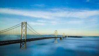 Fog usa california san francisco bay bridge oakland wallpaper