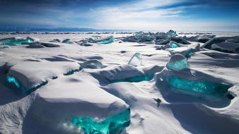 Ice clouds landscapes snow russia icebergs upscaled wallpaper