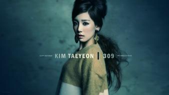 Korean singers kim taeyeon k-pop black hair wallpaper