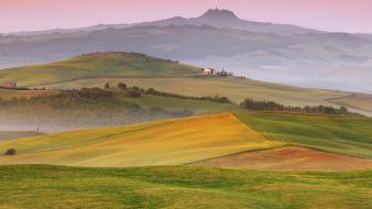 Landscapes fields hills italy tuscany wallpaper