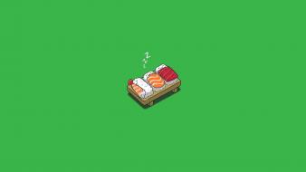 Minimalistic funny sushi sleeping wallpaper