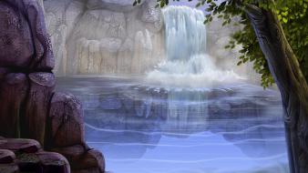 Nature artwork waterfalls wallpaper