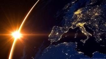 Sun outer space earth europe wallpaper