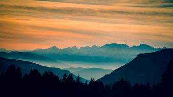 Sunset mountains landscapes wallpaper