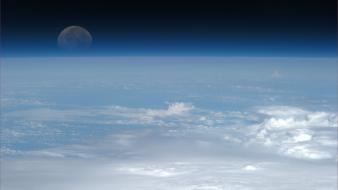 Clouds outer space moon earth wallpaper