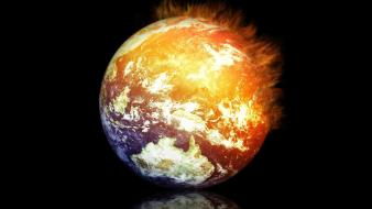 Fire earth globe burn wallpaper