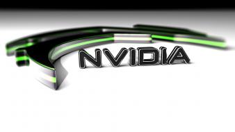 Green nvidia logos 3d wallpaper
