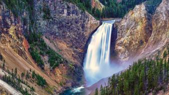 Landscapes nature wyoming yellowstone waterfalls national park wallpaper