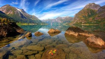 Water mountains clouds landscapes nature norway geology wallpaper