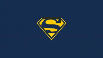 Yellow dc comics superman superheroes logo simple wallpaper