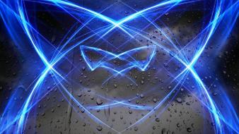 Light blue black dark rain white cats neon wallpaper