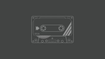 Minimalistic cassette grey background audio tapes wallpaper