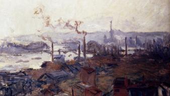 Paintings smoke claude monet cities impressionism wallpaper