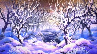 Paintings winter snow streams artwork