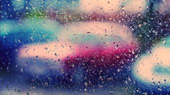 Rain water drops window panes wallpaper