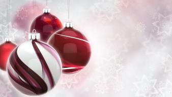 Red vector balls christmas snowflakes graphics ornaments wallpaper