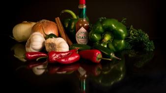 Vegetables sauce garlic onions tabasco wallpaper