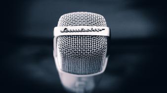 Blue backgrounds sennheiser microphones wallpaper