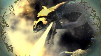 Dragons fire fantasy art wallpaper