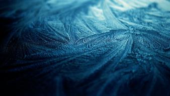 Blue crystals frost macro