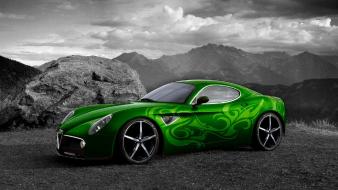 Cars alfa romeo 8c selective coloring