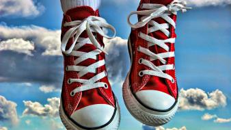 Clouds shoes converse hdr photography trainers wallpaper